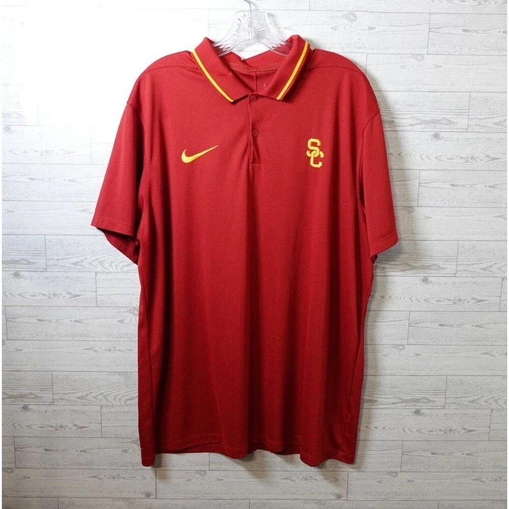 Nike Dri-Fit USC SC Trojans Performance Golf Polo Shirt Men's XL